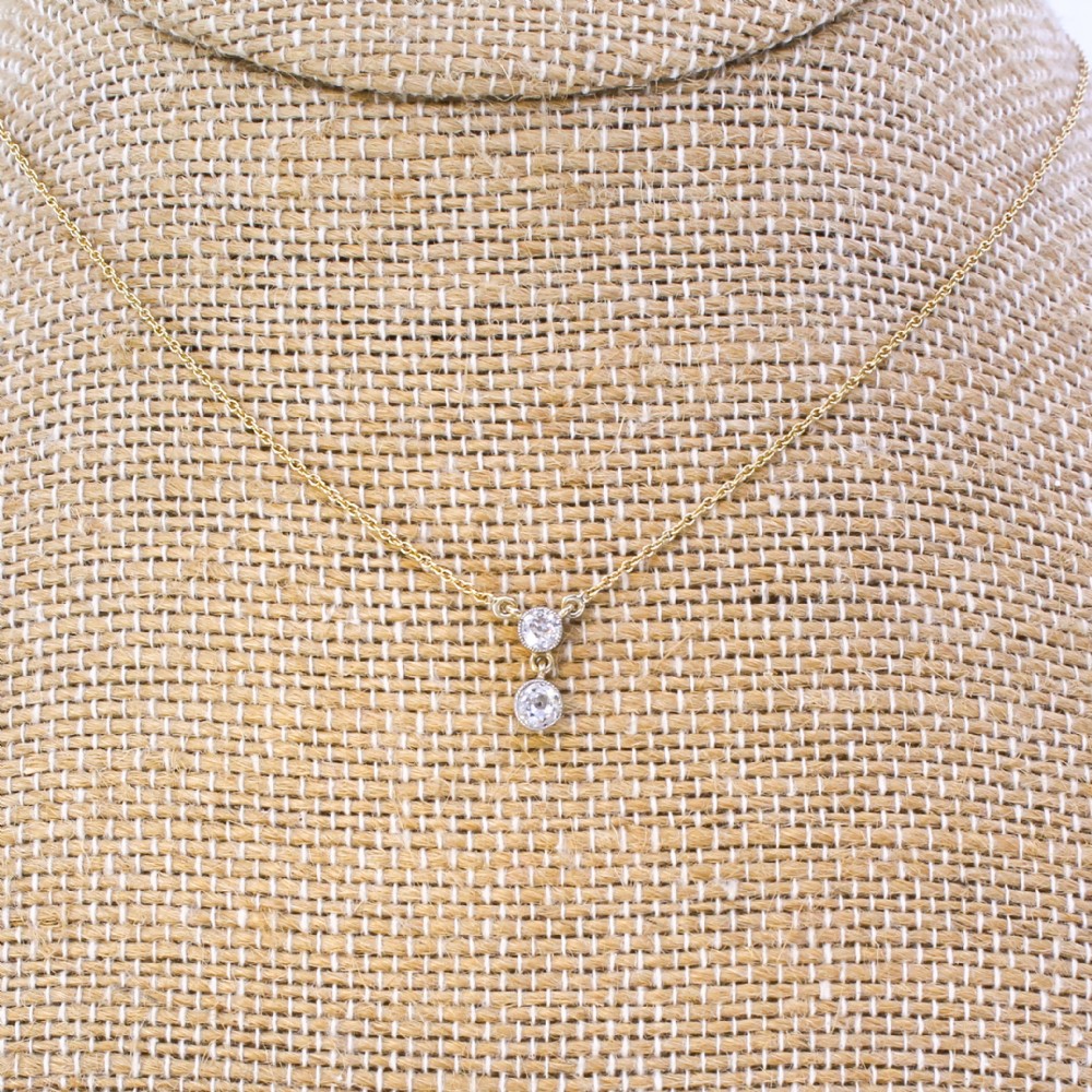 Art Deco 0.25 Carat Old Mine Cut Diamond Pendant, circa 1915