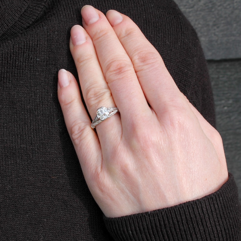 Edwardian 1.32 Carat Old Cut Diamond Engagement Ring, circa 1910 View IX