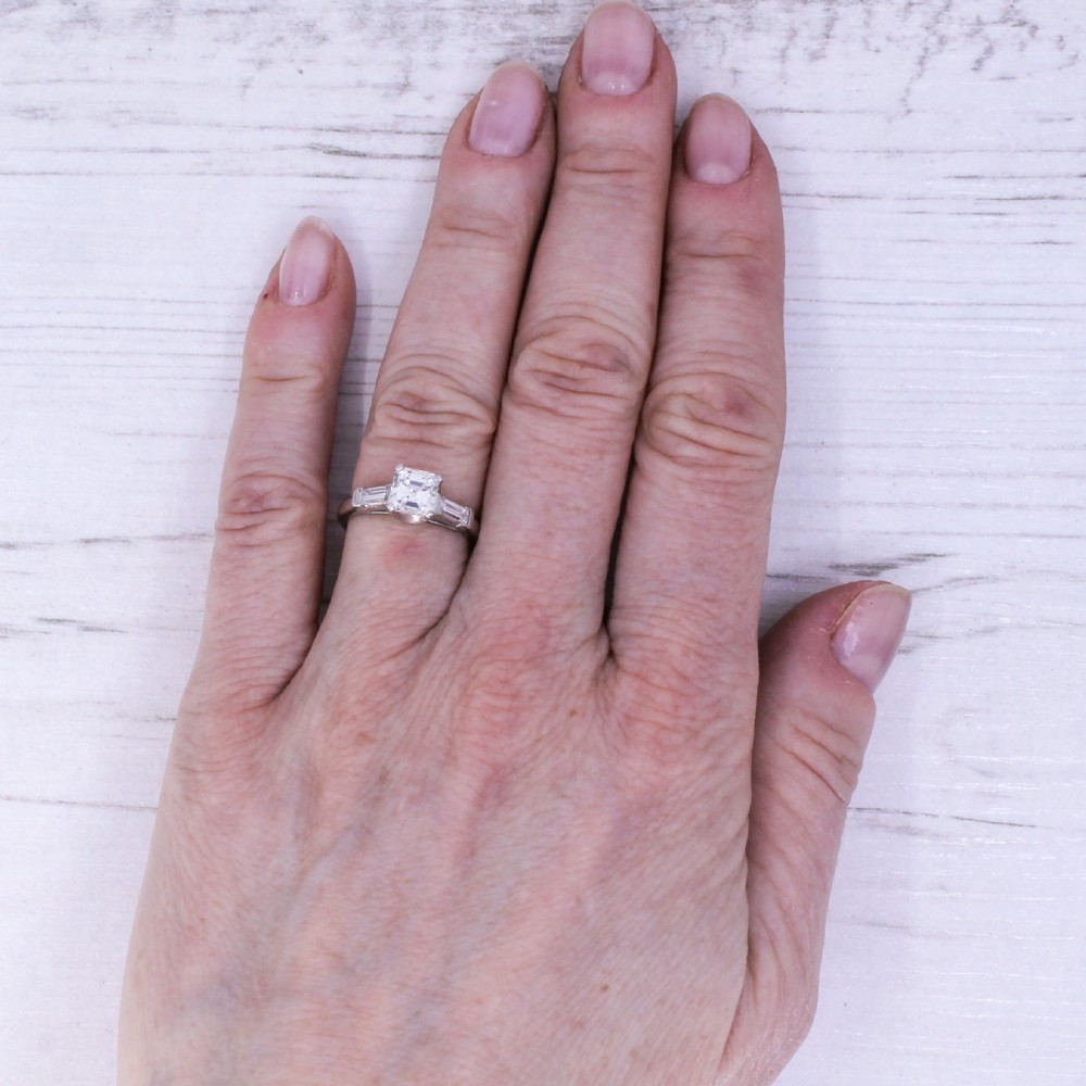 Art Deco 0.91 Carat Asscher Cut Diamond Engagement Ring, circa 1930 View VII
