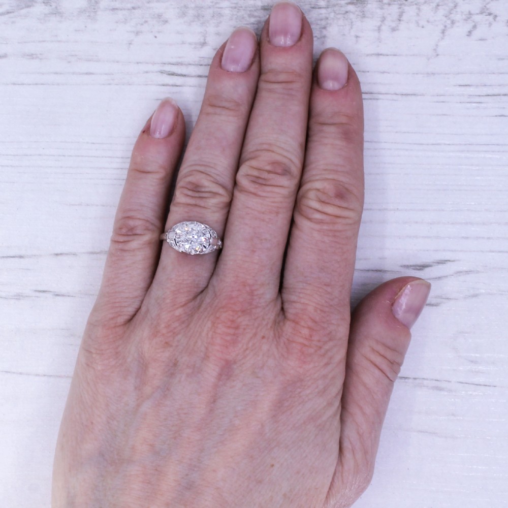 Art Deco 1.31 Carat Old Cut Diamond Engagement Ring, circa 1930 View VII