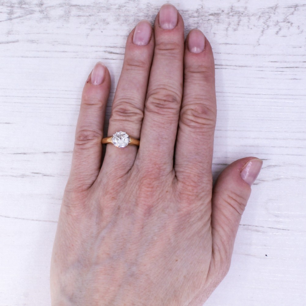 Mid Century 1.15 Carat Old Cut Diamond Engagement Ring, circa 1950 View IX