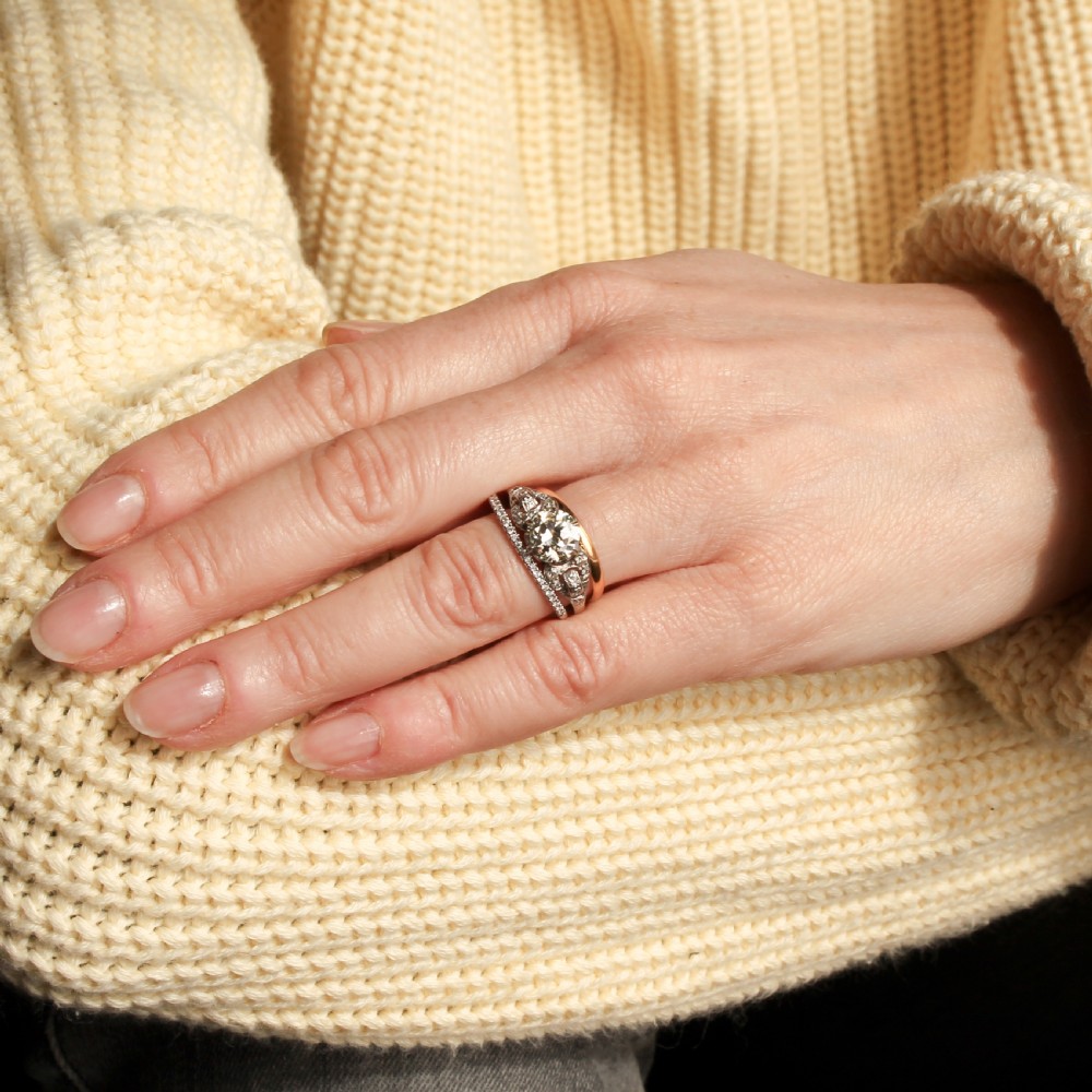 Edwardian 1.41 Carat Old Cut Diamond Engagement Ring, circa 1910 View IV