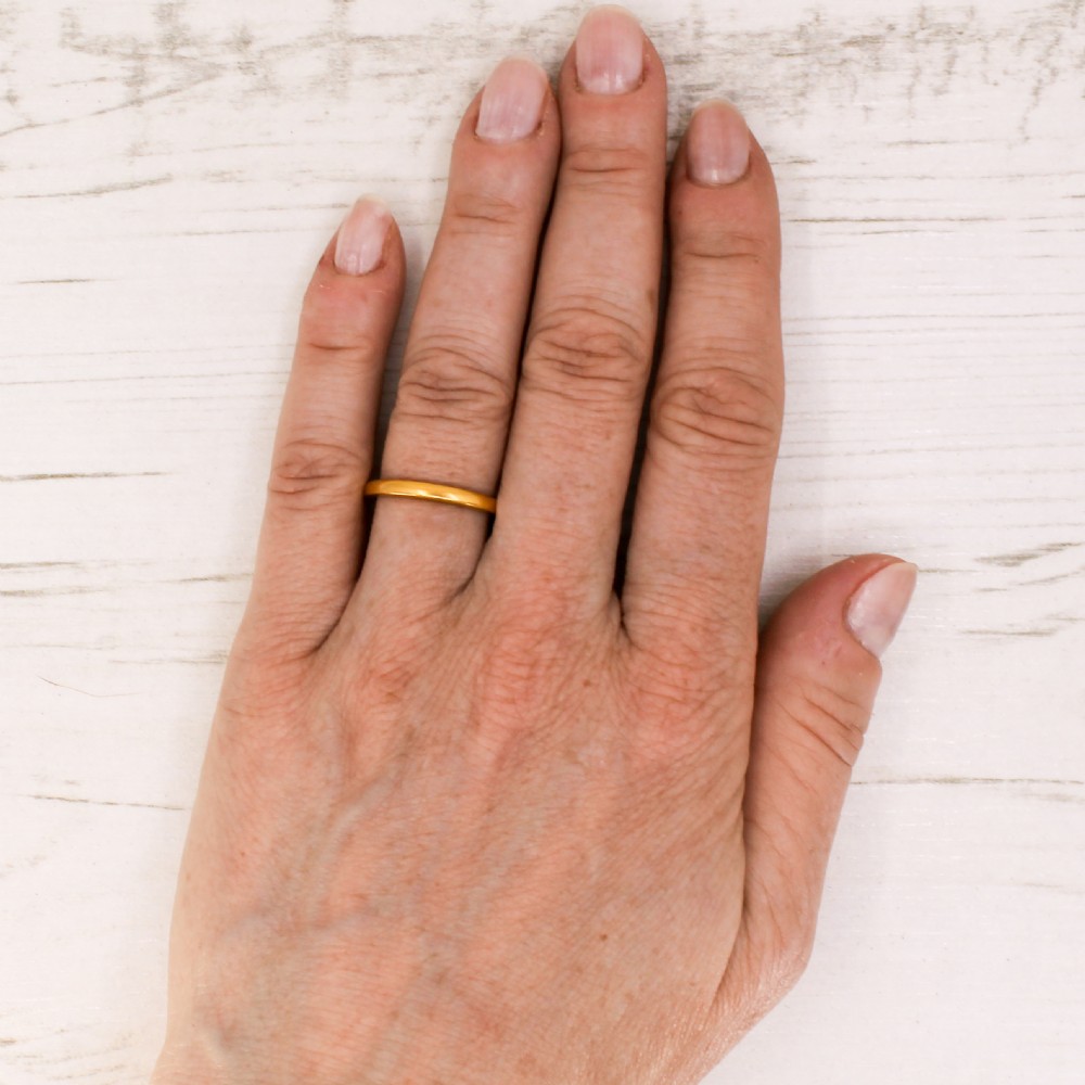 Vintage 22k Yellow Gold Wedding Band, dated 1928 View V
