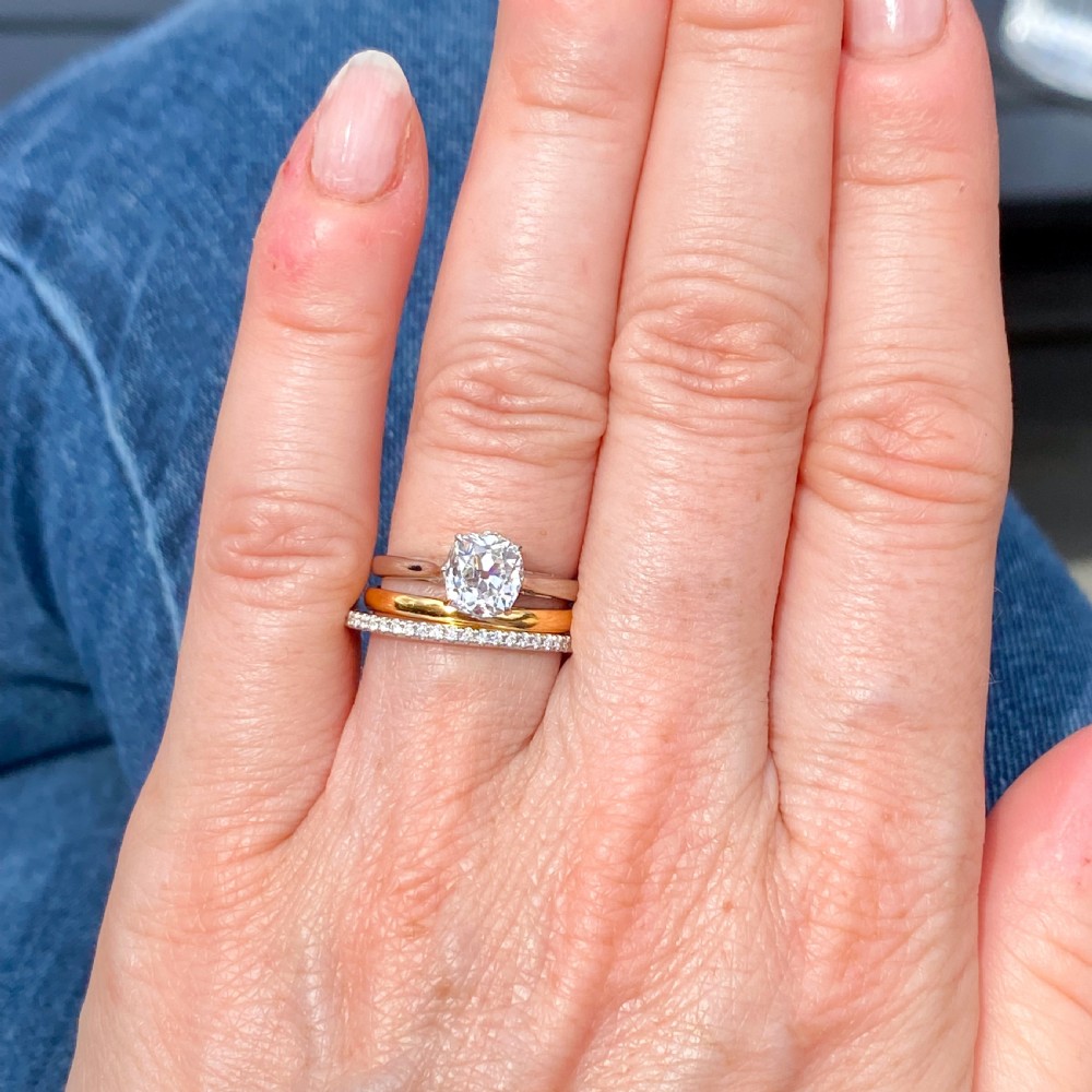 Art Deco 1.08 Carat Old Cut Diamond Engagement Ring, circa 1930 View VI