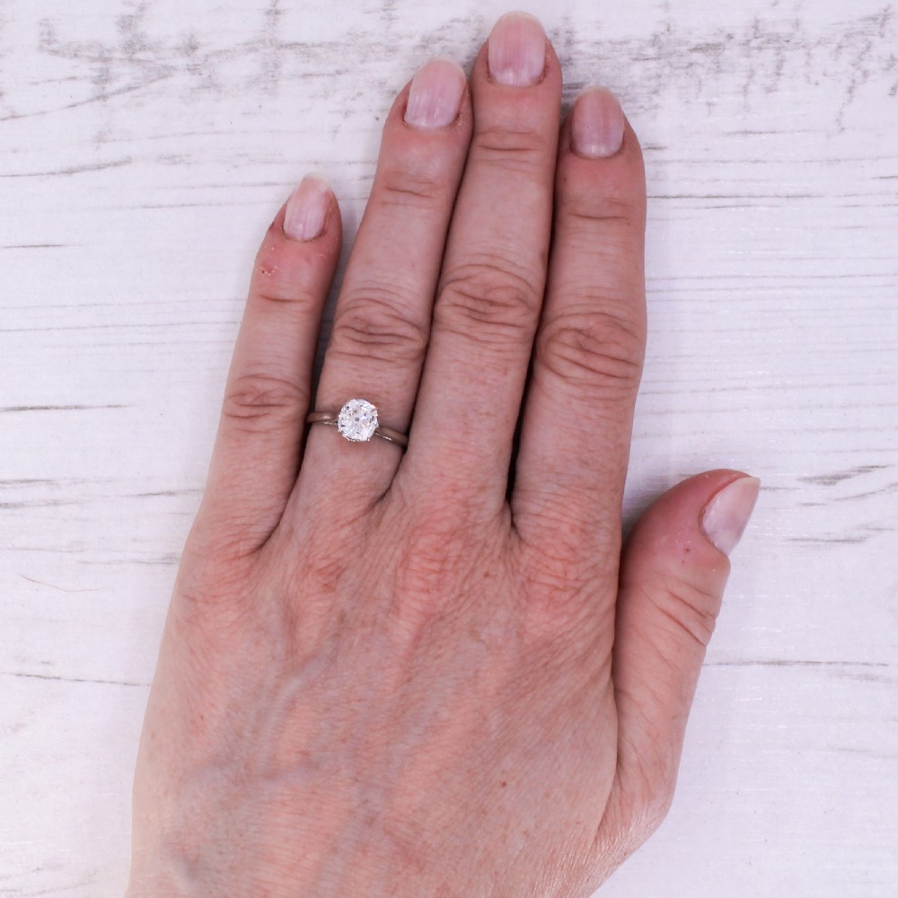 Art Deco 1.08 Carat Old Cut Diamond Engagement Ring, circa 1930 View IX