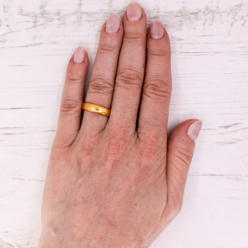 Antique 22k Yellow Gold Wedding Band, dated 1921 View V