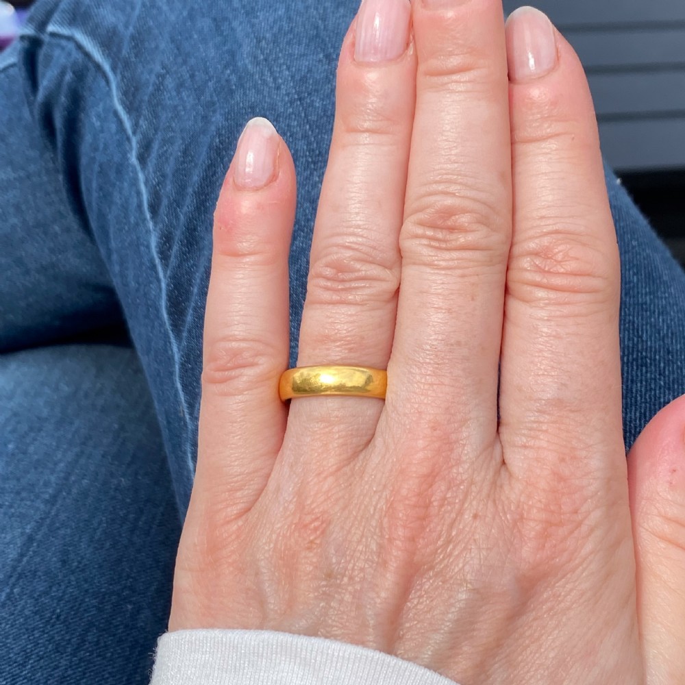 Antique 22k Yellow Gold Wedding Band, dated 1921 View VI