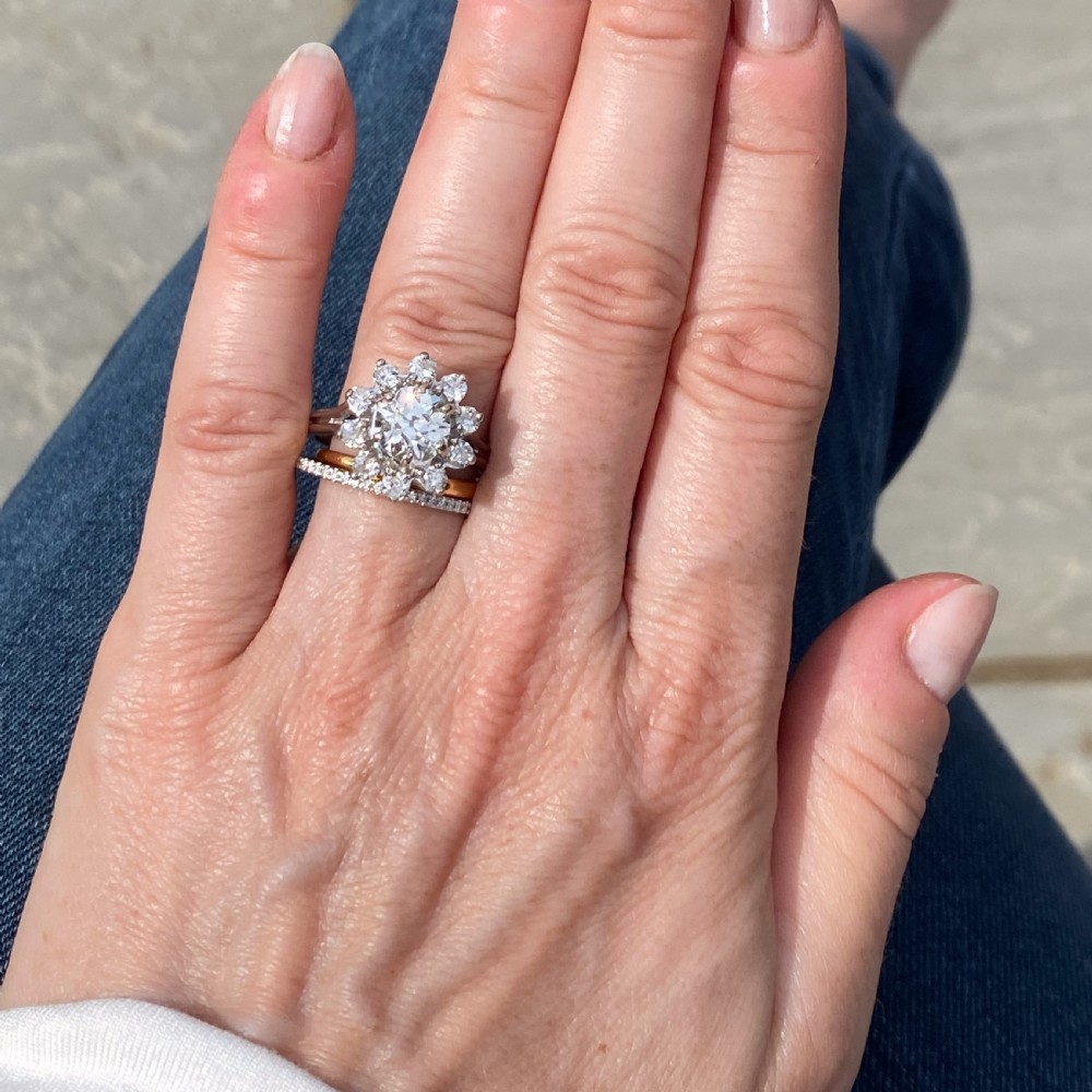 Mid Century 2.26 Carat Old Cut Diamond Cluster Ring, circa 1960 View VI