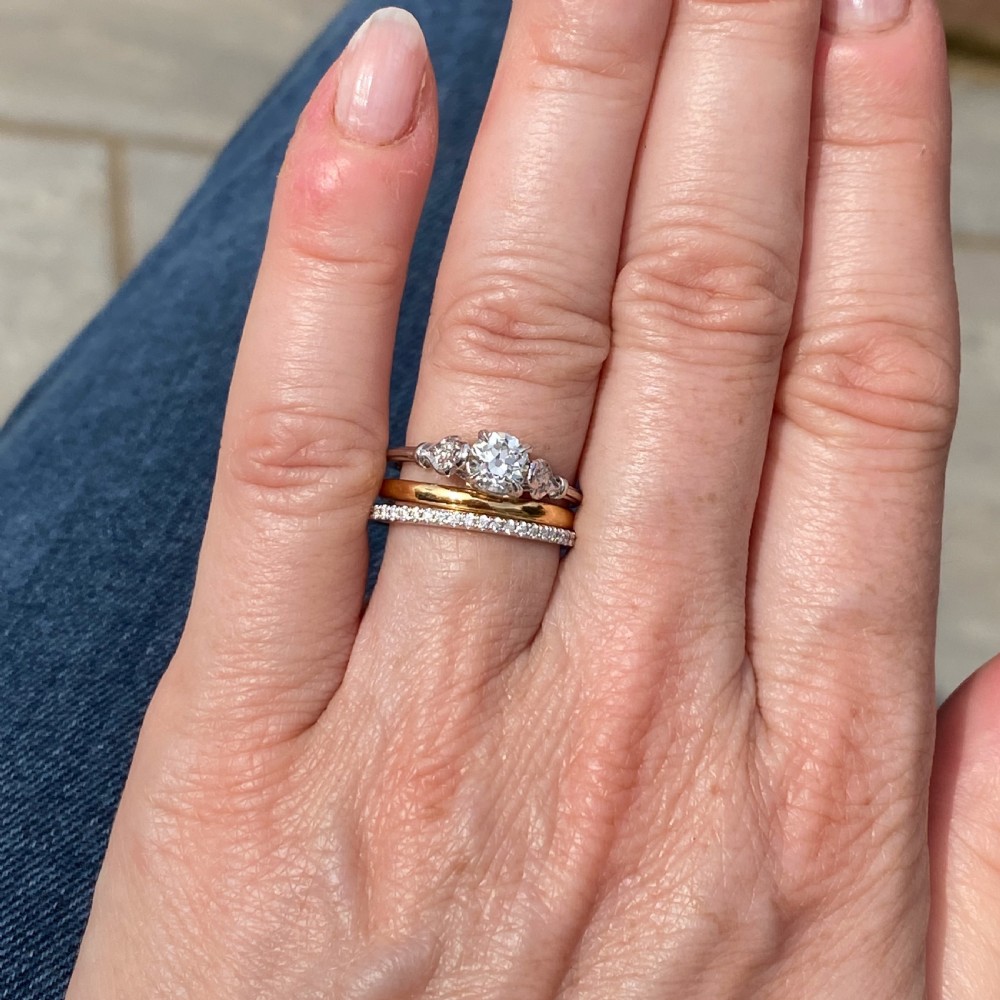 Mid Century 0.53 Carat Old Cut Diamond Engagement Ring, circa 1960 View VI