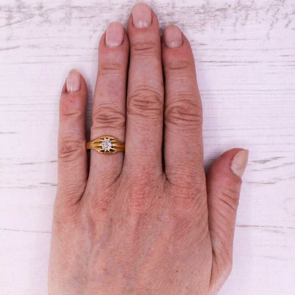 Victorian 0.50 Carat Old Cut Diamond Solitaire Ring, circa 1900 View VII