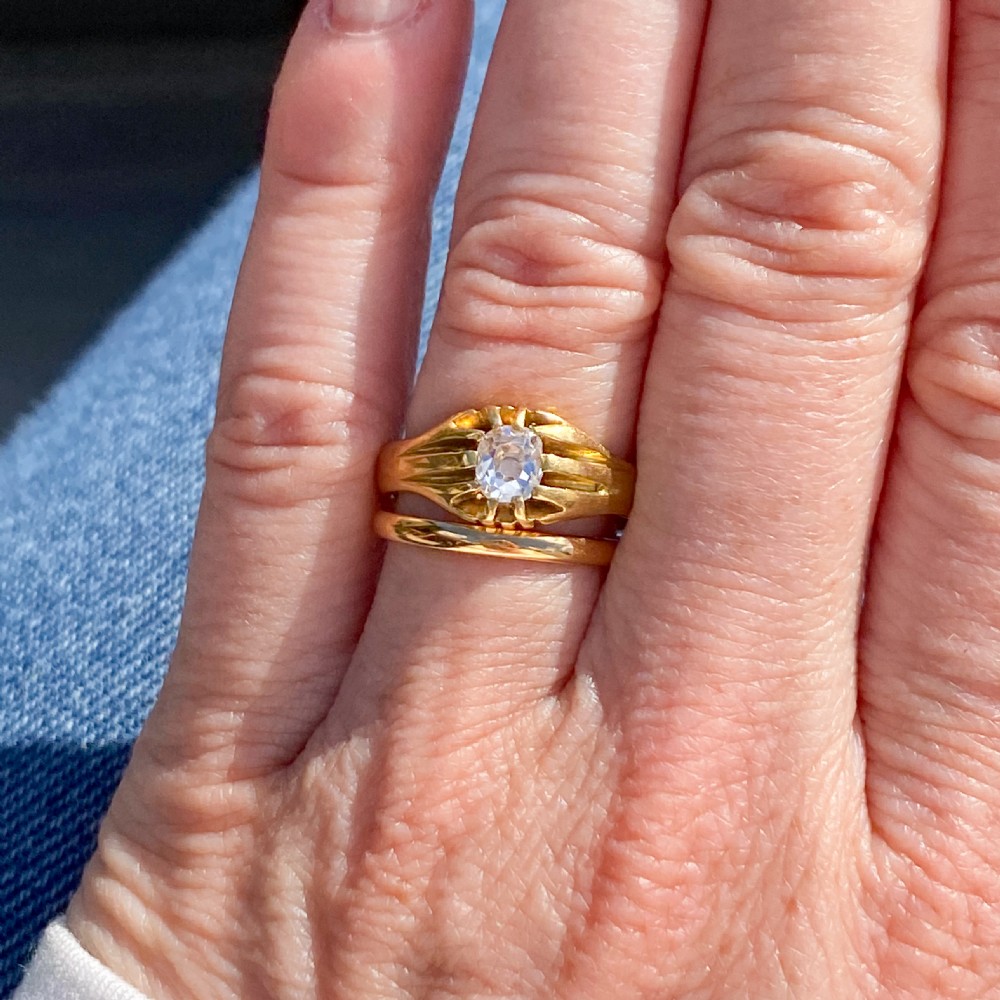 Victorian 0.50 Carat Old Cut Diamond Solitaire Ring, circa 1900 View VIII
