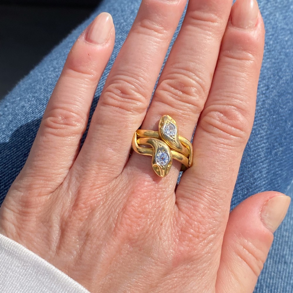 Victorian 0.40 Carat Old Cut Diamond Snake Ring, circa 1900 View IX