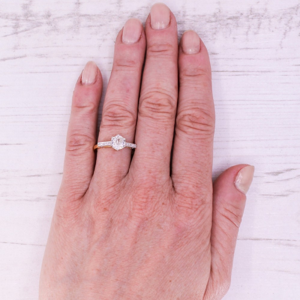 Art Deco 0.79 Carat Old Cut Diamond Engagement Ring, circa 1925 View VII