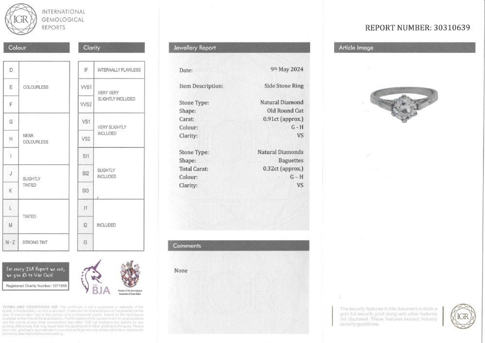 Mid Century 0.91 Carat Old Cut Diamond Engagement Ring, circa 1950 View VIII