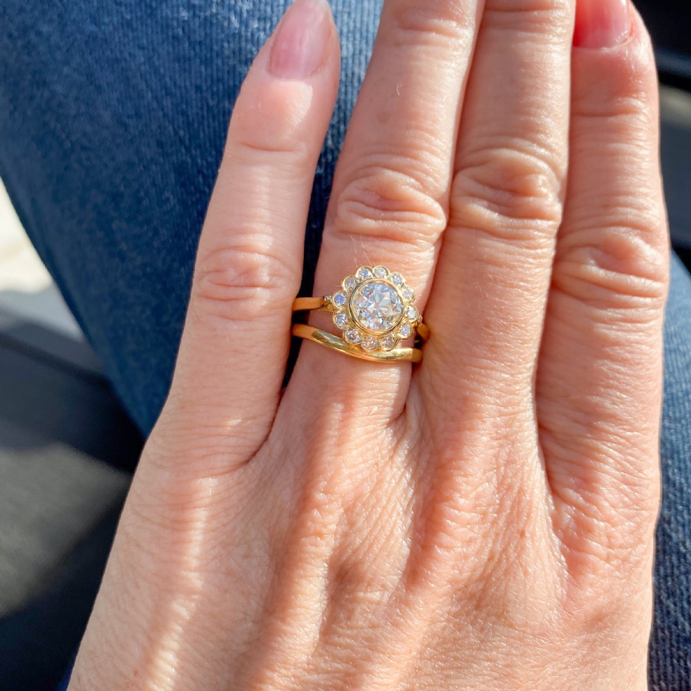 Edwardian 1.19 Carat Old Cut Diamond Cluster Ring, circa 1910 View IX