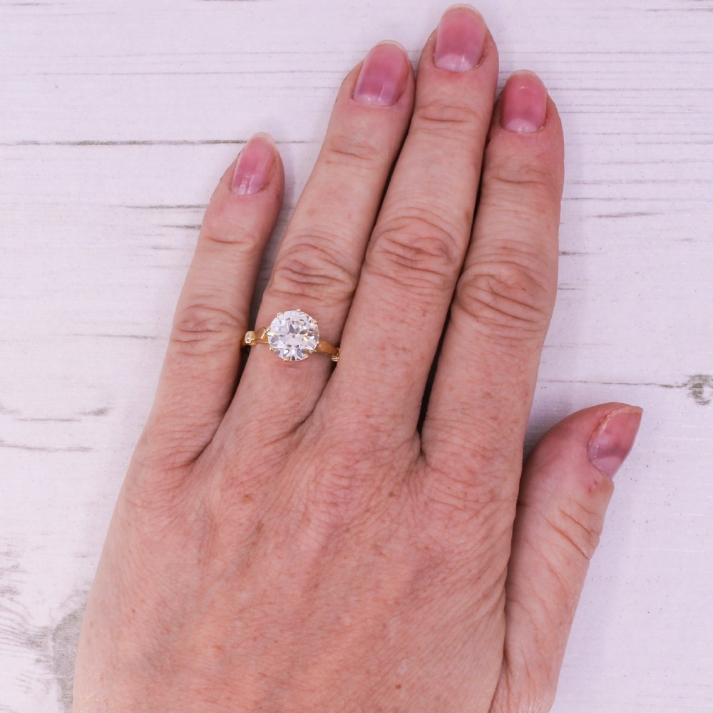 Art Deco 2.60 Carat Old Cut Diamond Engagement Ring, circa 1935 View VII