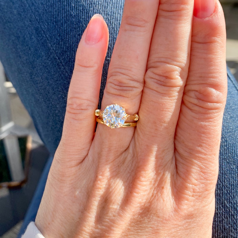 Art Deco 2.60 Carat Old Cut Diamond Engagement Ring, circa 1935 View IX