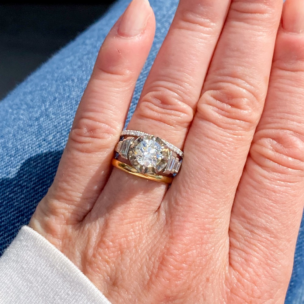 Art Deco 1.26 Carat Old Cut Diamond Engagement Ring, circa 1940 View IX