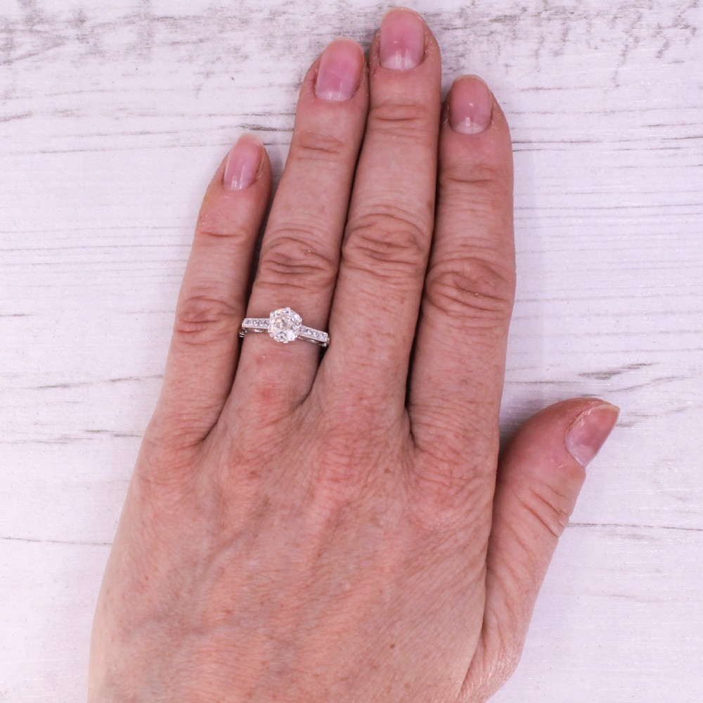 Art Deco 1.13 Carat Old Cut Diamond Engagement Ring, circa 1925 View VII