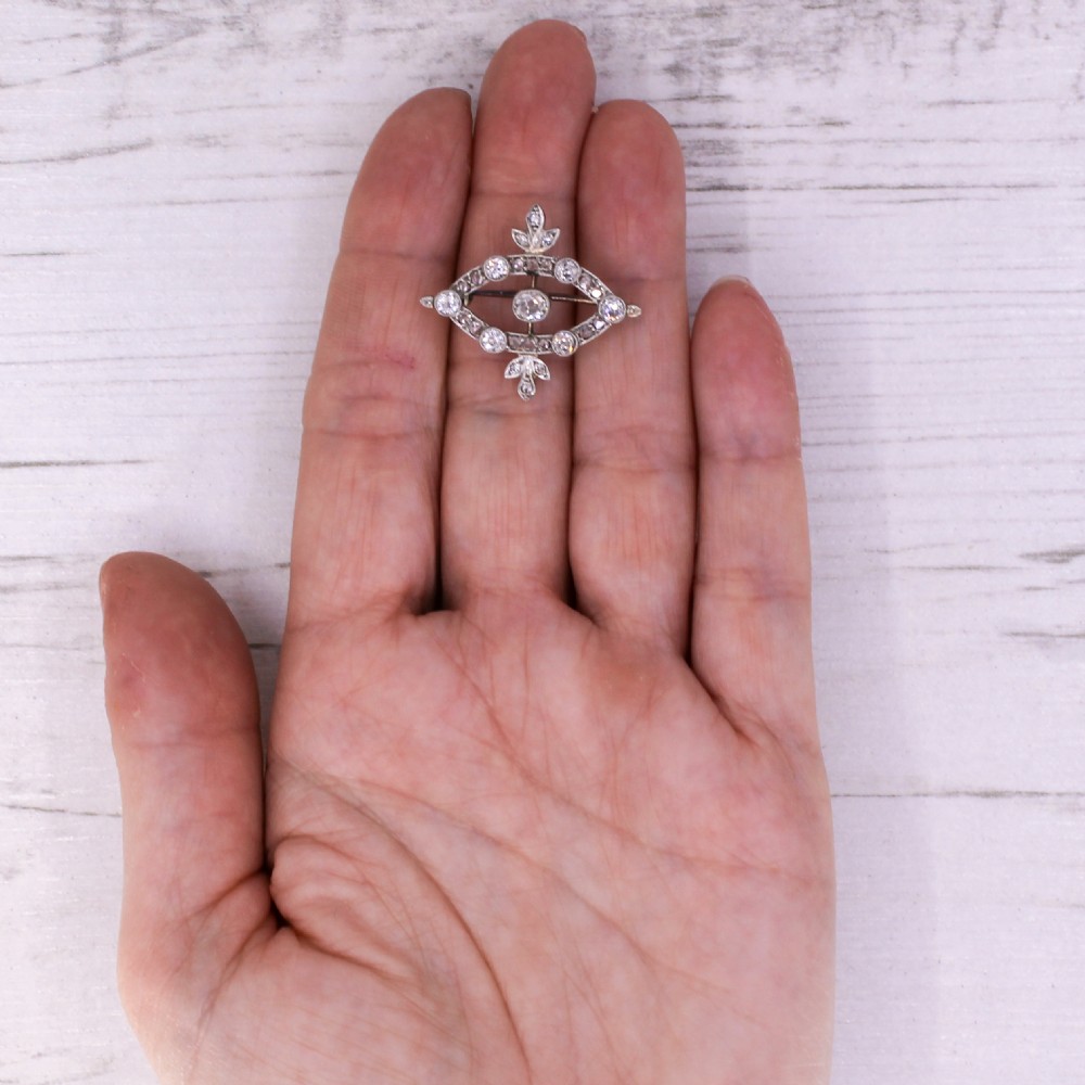 Edwardian 1.32 Carat Old Cut Diamond Brooch, circa 1910 View II