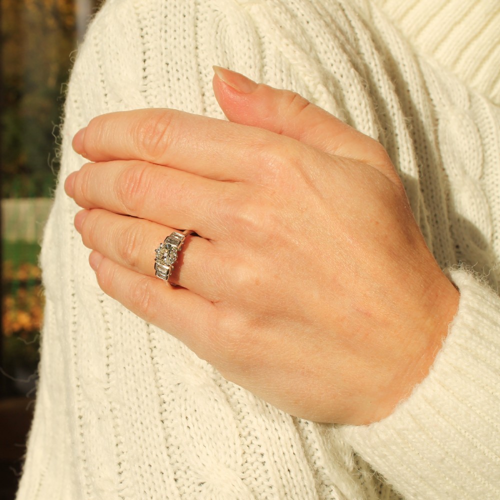 Mid Century 1.00 Carat Old Cut Diamond Engagement Ring, circa 1955 View VII