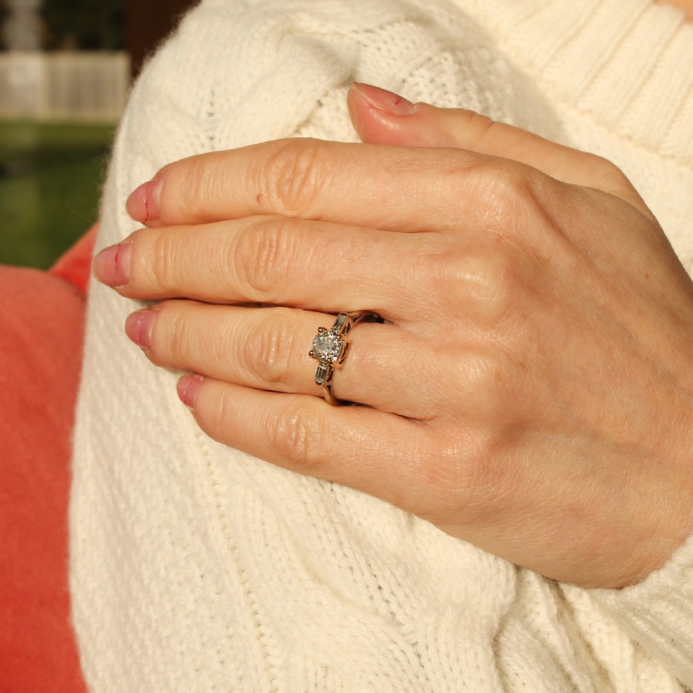 Mid Century 1.05 Cushion Cut Diamond Engagement Ring, circa 1960 View II