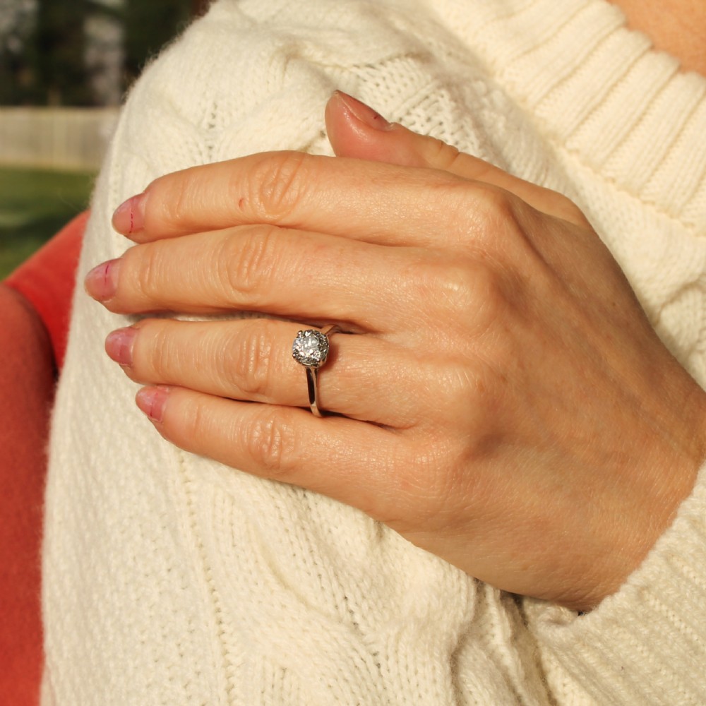 Art Deco 1.35 Carat Old Cut Diamond Engagement Ring, circa 1930 View II