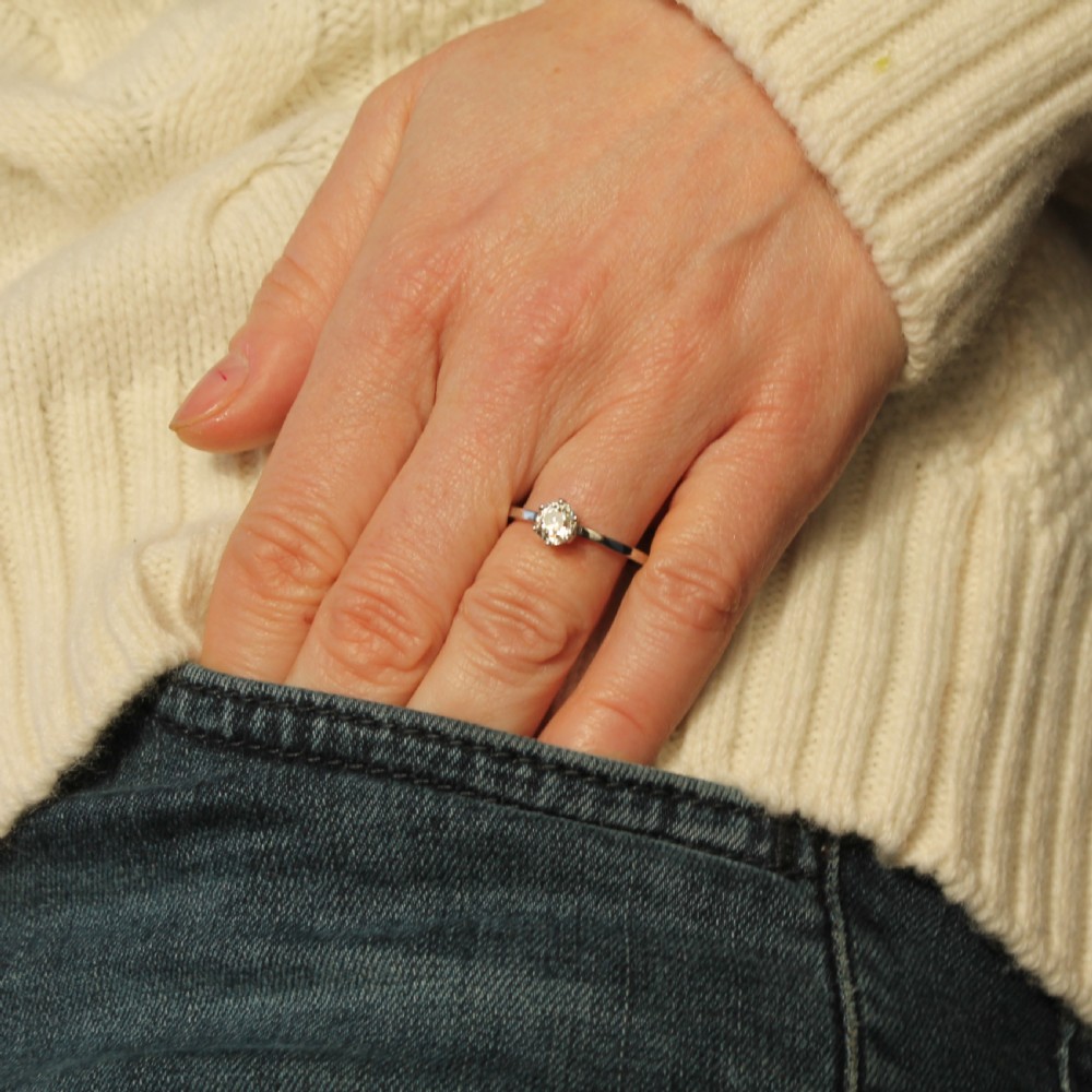 Art Deco 0.75 Carat Old Cut Diamond Engagement Ring, circa 1920 View II