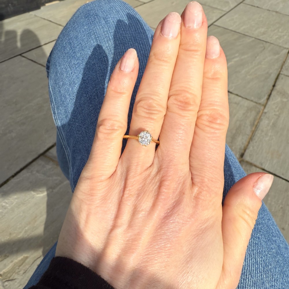 Art Deco 1.09 Carat Old Cut Diamond Engagement Ring, circa 1915 View VI