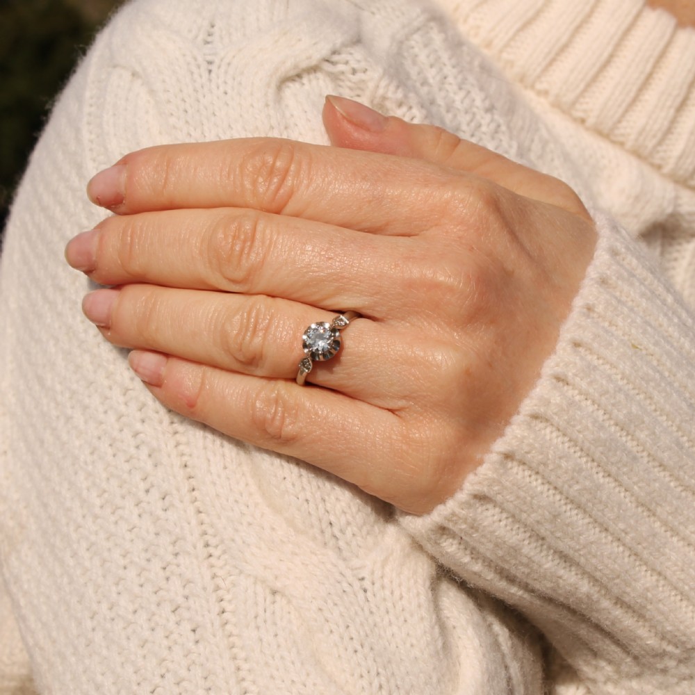 Art Deco 0.65 Carat Diamond Engagement Ring, circa 1935 View VII
