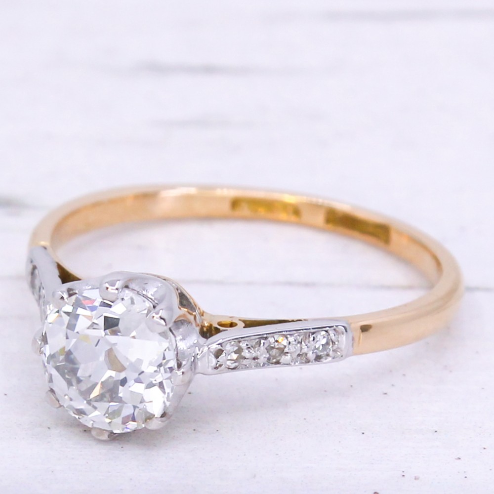 Art Deco 1.35 Carat Old Cut Diamond Engagement Ring, circa 1935
