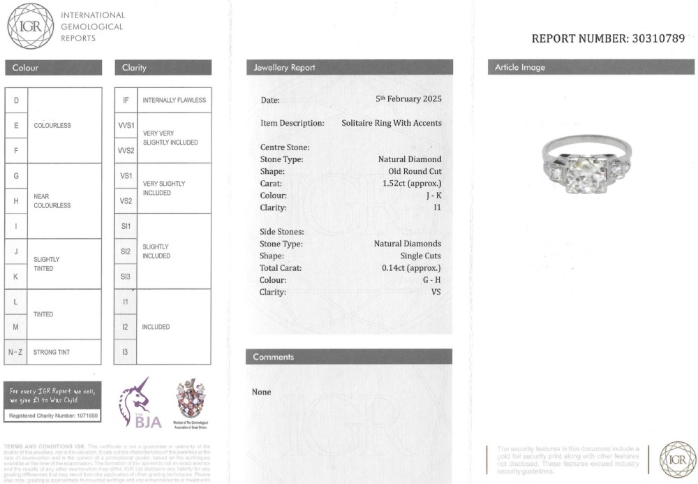 Kutchinsky 1.52 Carat Old Cut Diamond Ring, circa 1945 View IX