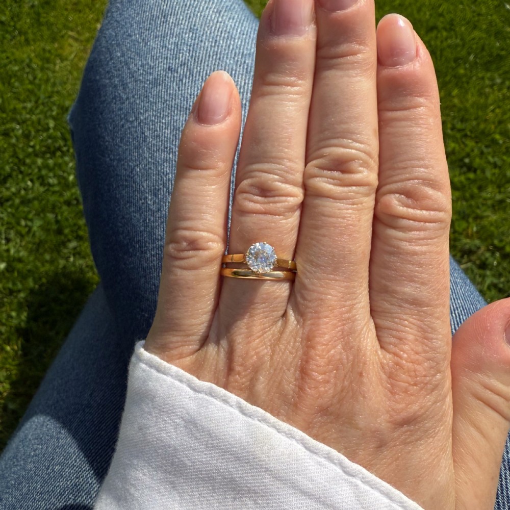Art Deco 0.99 Carat Old Cut Diamond Engagement Ring, circa 1920 View VI