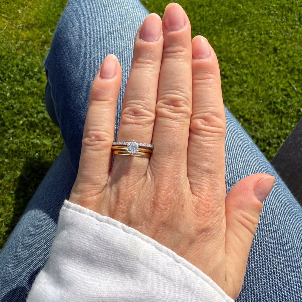0.51 Carat Old Cut Diamond Engagement Ring, 18k Yellow Gold & Platinum View XII