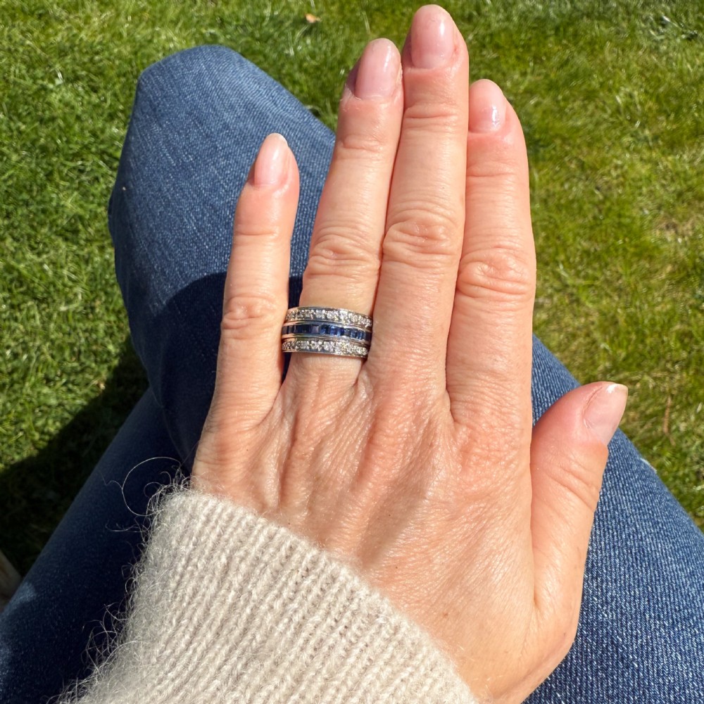 Mid Century Sapphire, Ruby & Diamond Flip Ring, circa 1950 View IX