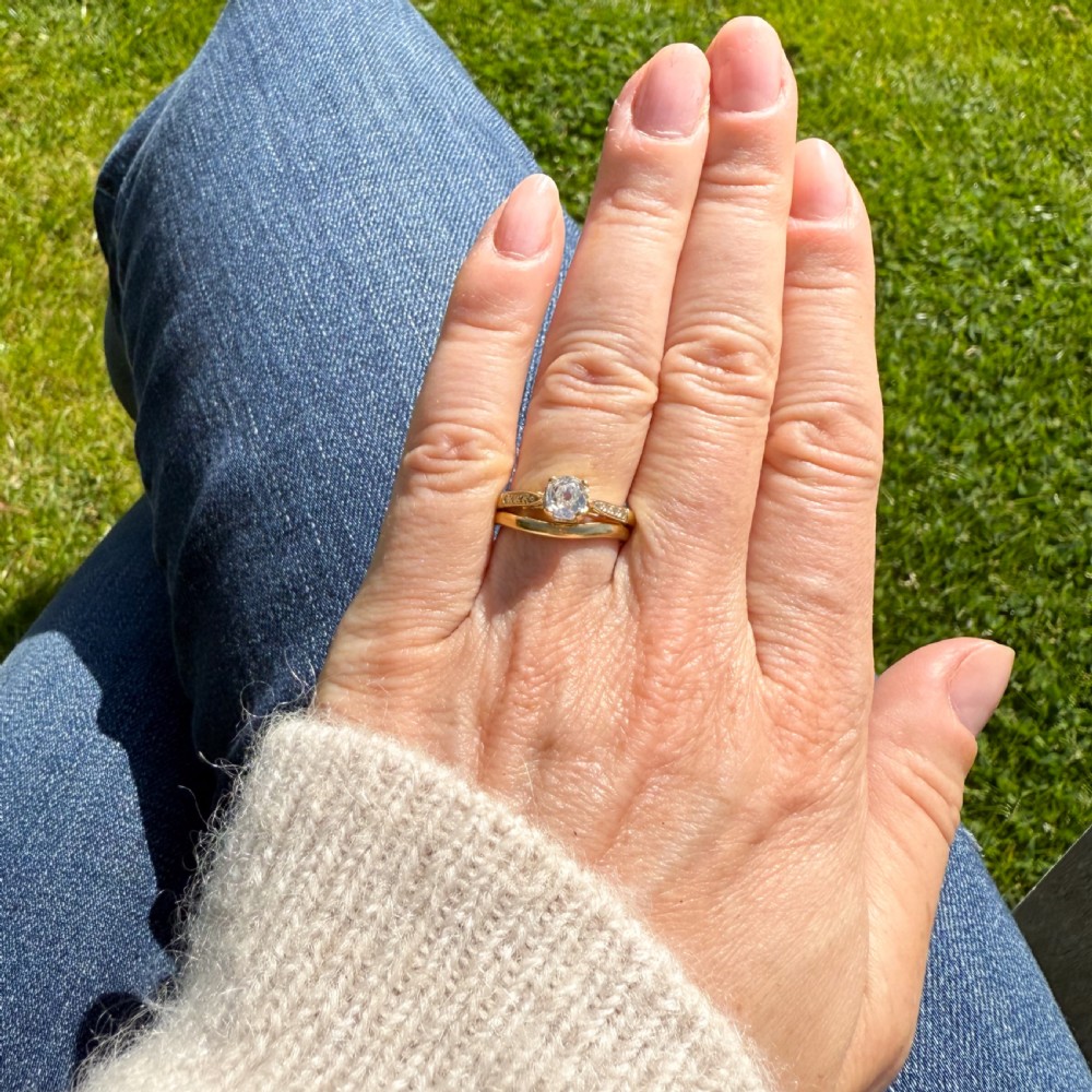 Art Deco 0.73 Carat Old Cut Diamond Engagement Ring, circa 1930 View VI