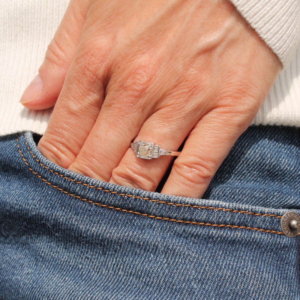 Art Deco 0.61 Carat Old Cut Diamond Engagement Ring, circa 1920 View II