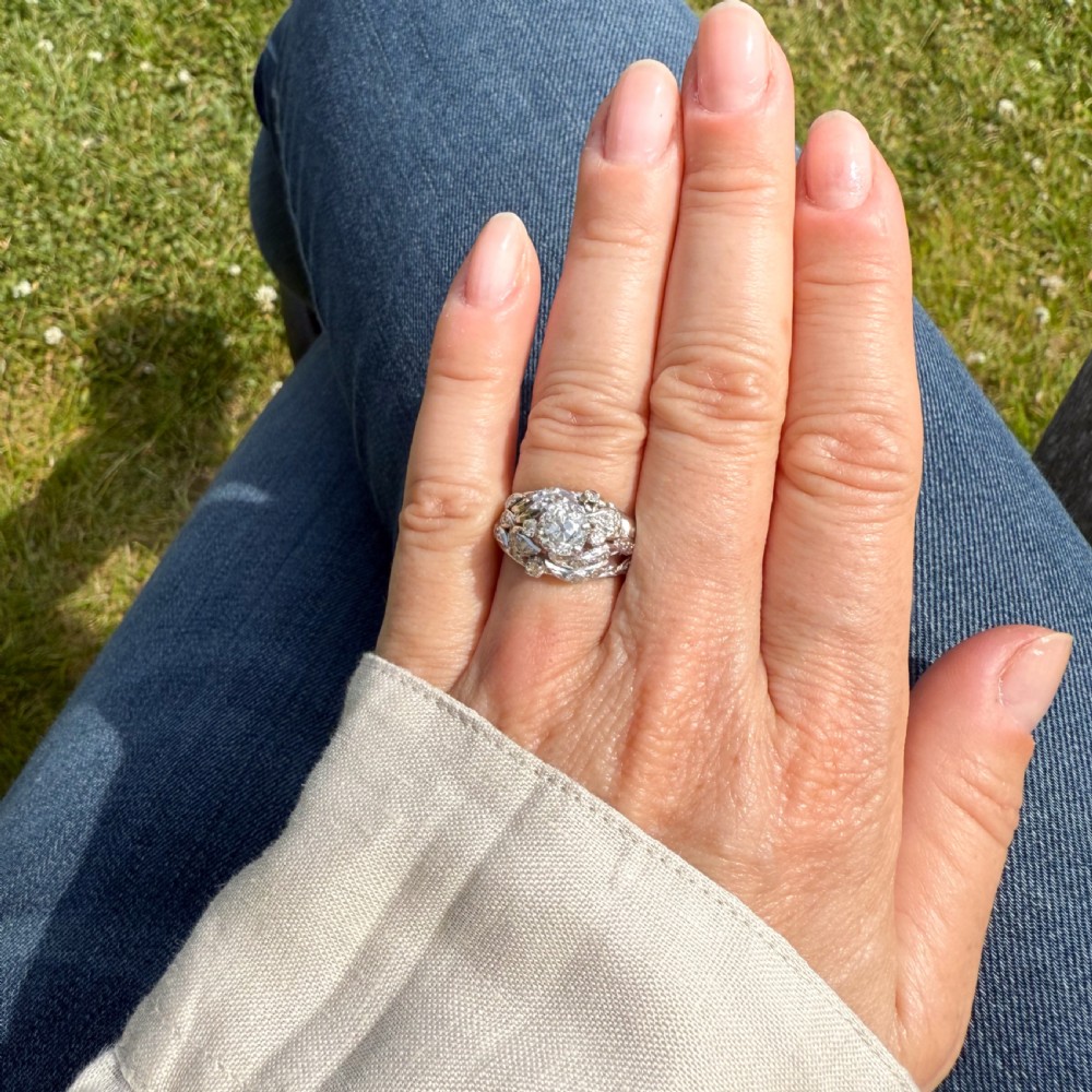 Mid Century 1.34 Carat Old Cut Diamond Ring, circa 1955 View VI