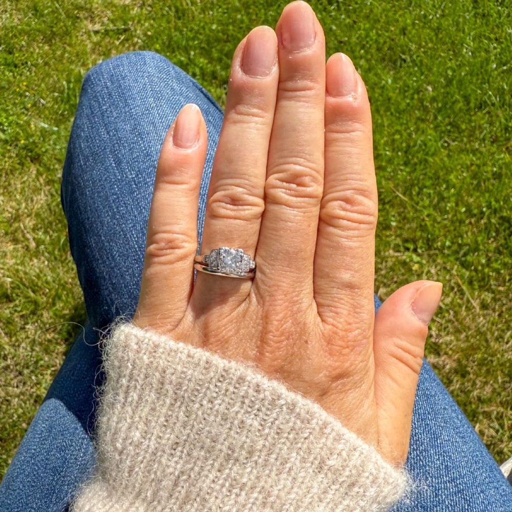 Mid Century 1.15 Carat Old Cut Diamond Engagement Ring, circa 1955 View VI