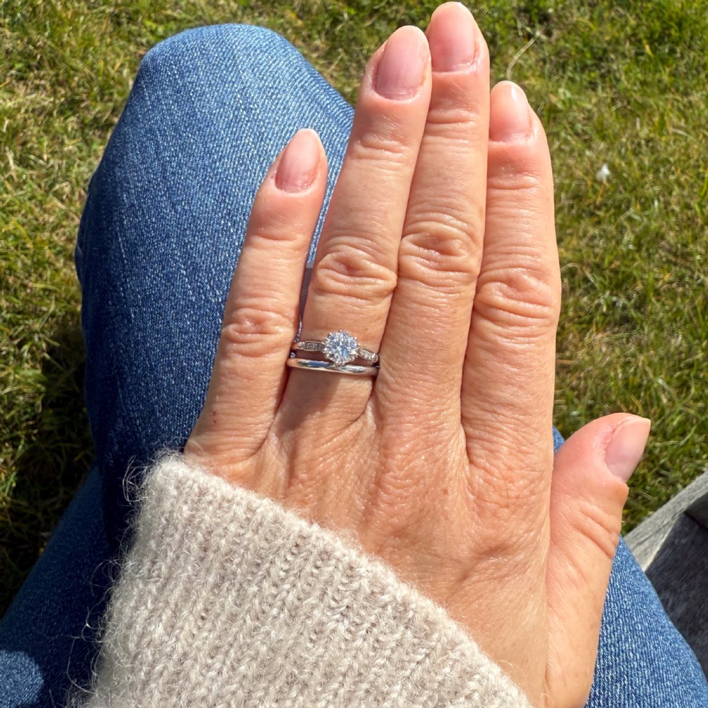 Mid Century 0.63 Carat Transitional Cut Diamond Engagement Ring, circa 1950 View VII