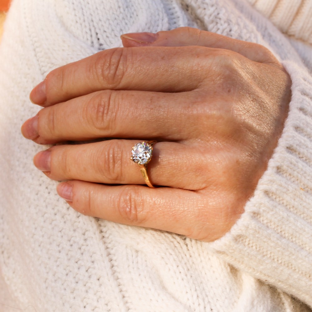 Edwardian 2.05 Carat Old Cut Diamond Engagement Ring, circa 1905 View II