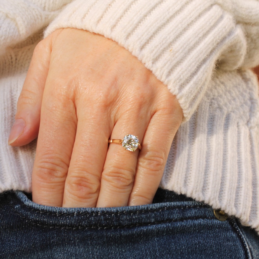 Edwardian 2.05 Carat Old Cut Diamond Engagement Ring, circa 1905 View VII