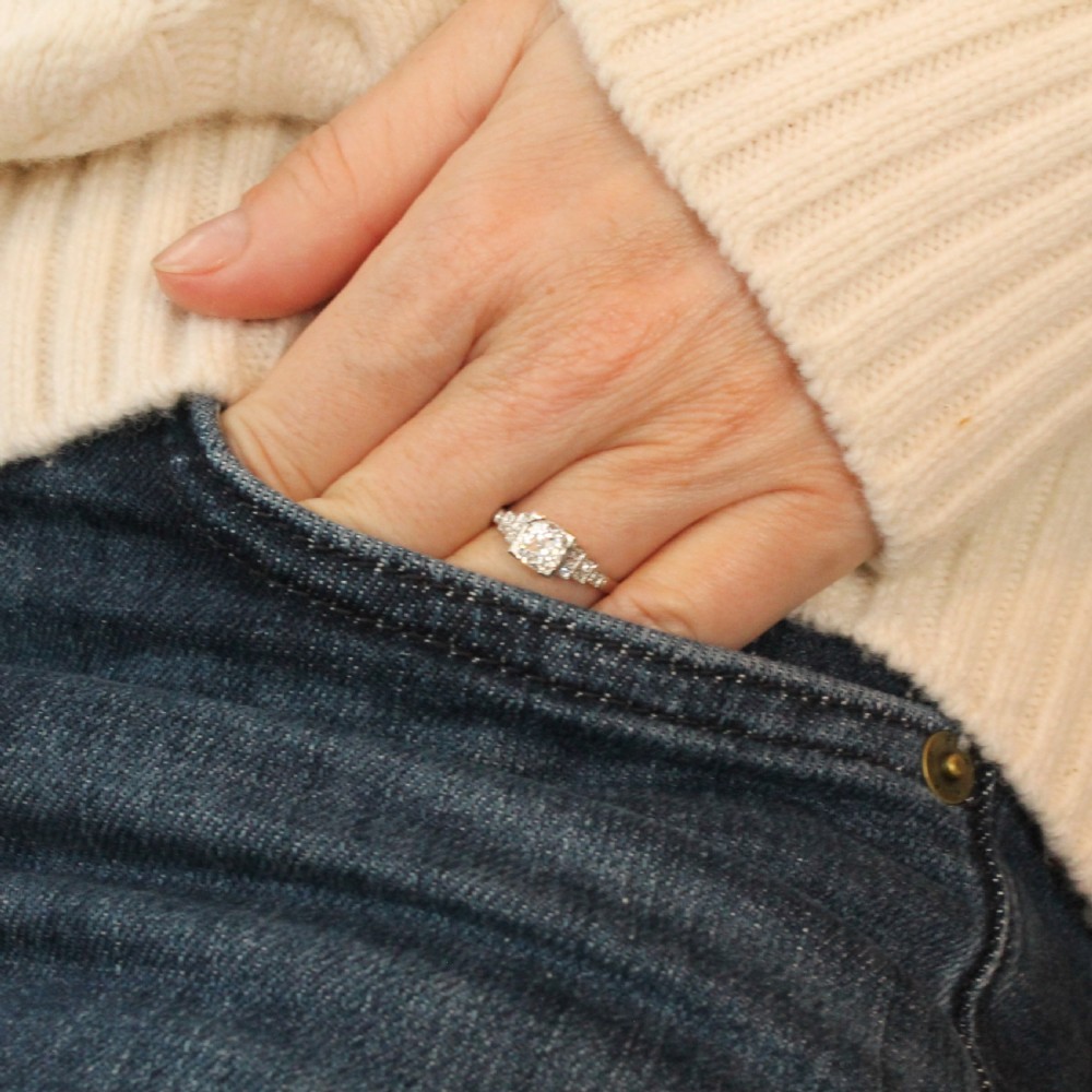 Antique 0.96 Carat Old Cut Diamond Engagement Ring, circa 1925 View VIII