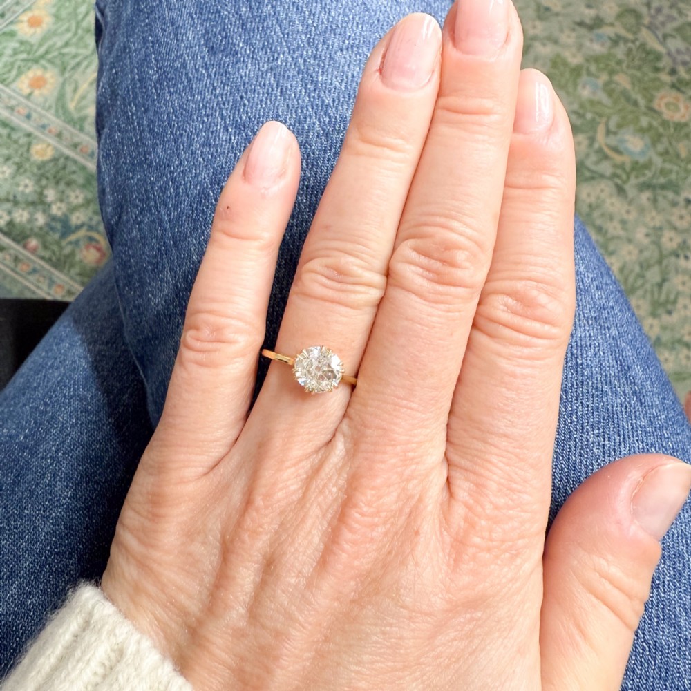 Antique 1.21 Carat Old Cut Diamond Solitaire Ring, circa 1910 View VI
