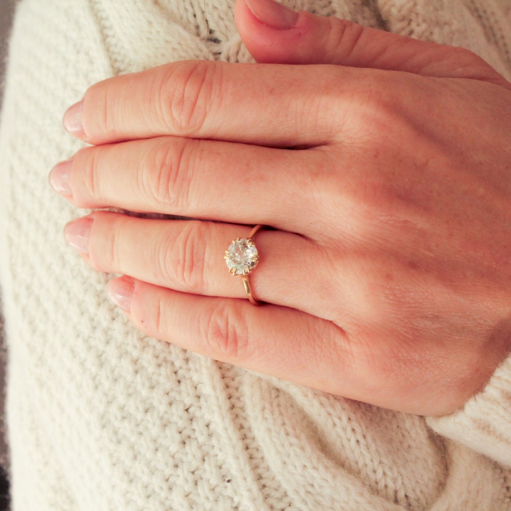 Antique 1.21 Carat Old Cut Diamond Solitaire Ring, circa 1910 View VIII