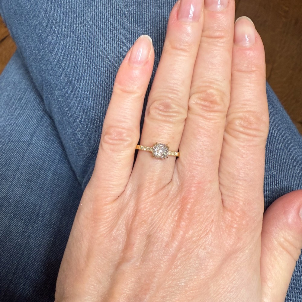 Antique 0.81 Carat Old Cut Diamond Engagement Ring, circa 1910 View VII