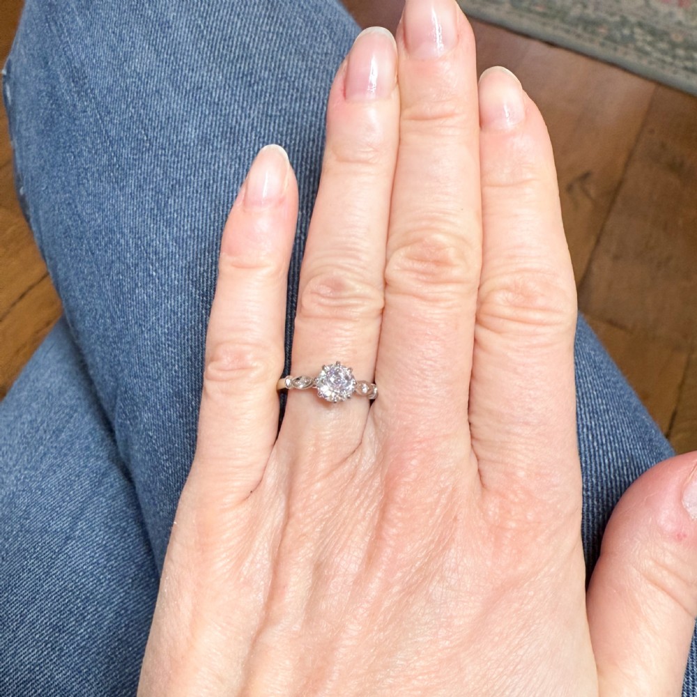 Vintage 1.02 Carat Old Cut Diamond Engagement Ring, circa 1920 View VII