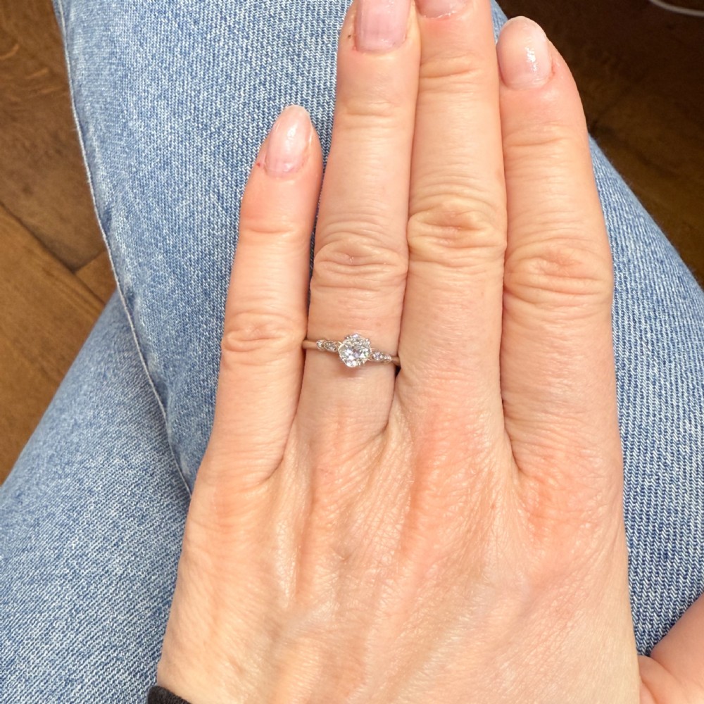 Edwardian 0.54 Carat Old Cut Diamond Engagement Ring, circa 1910 View VII