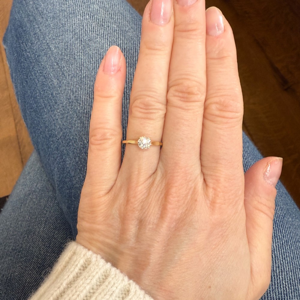 Antique 0.53 Carat Old Cut Diamond Engagement Ring, circa 1920 View VI