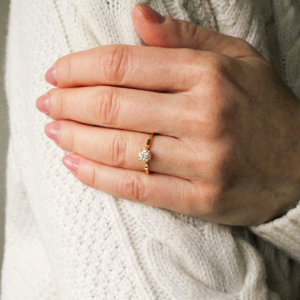 Antique 0.53 Carat Old Cut Diamond Engagement Ring, circa 1920 View VII